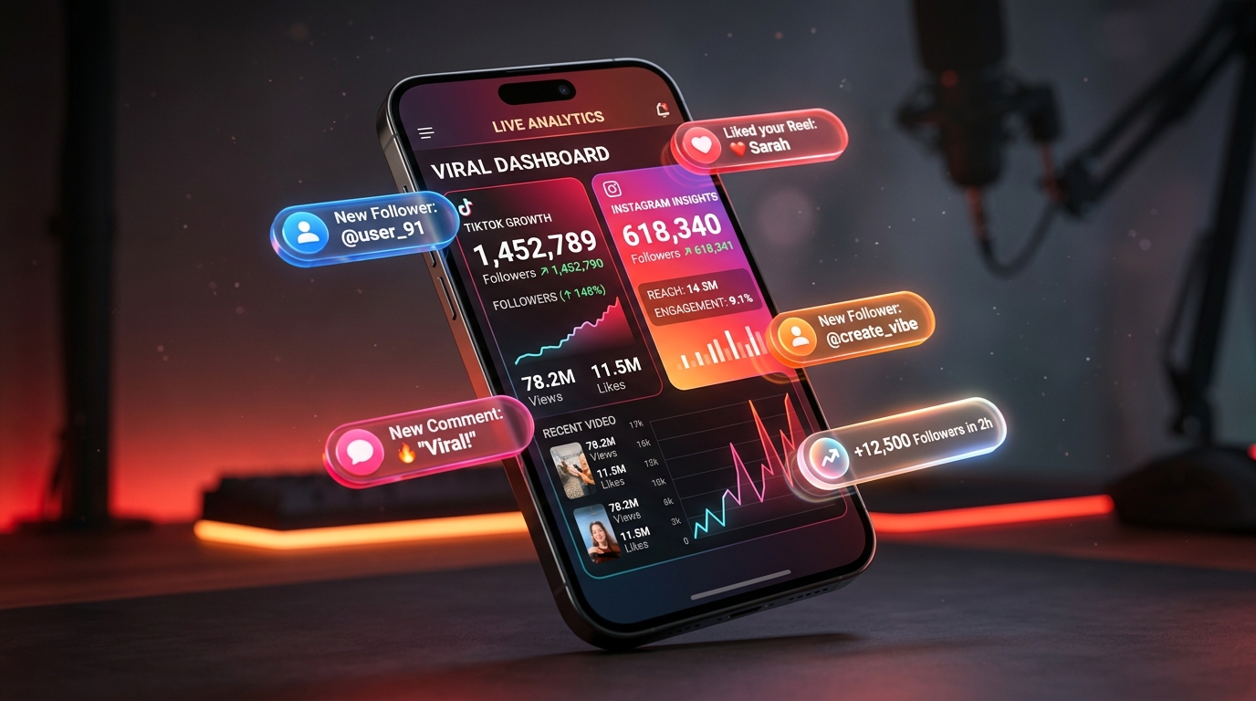 MeekyBoost Live Growth Analytics Mockup